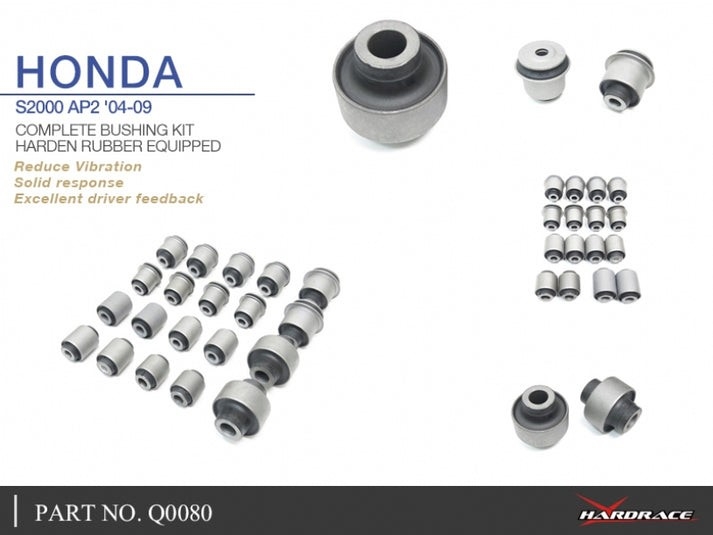 HARDRACE Hardened Rubber Complete Bushing Kit S2000 AP2 2004-2009