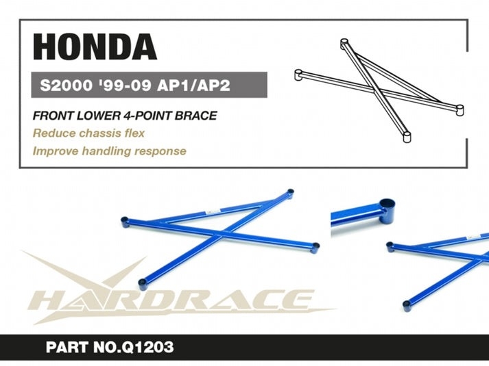 HARDRACE Front Lower 4 Point Brace Honda S2000 2000-2009
