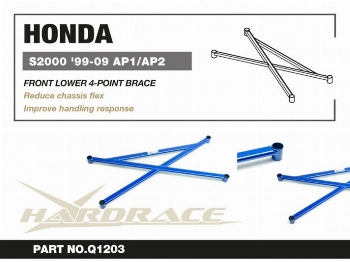 HARDRACE Front Lower 4 Point Brace Honda S2000 2000-2009