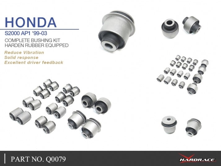 HARDRACE Hardened Rubber Complete Bushing Kit (AP1) S2000 2000-2003