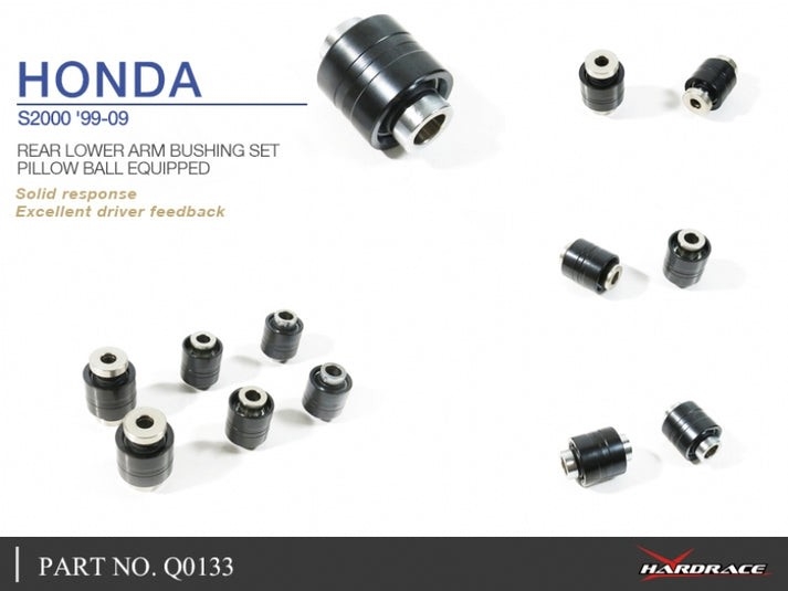 HARDRACE Pillow Ball Rear Lower Arm Bushing Set Honda S2000 2000-2009