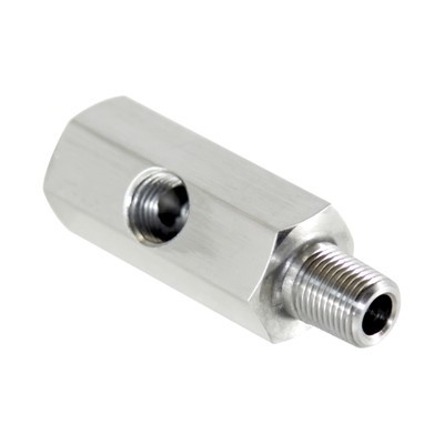 Racetronix - Oil Feed Adapter 1 x BSPM, 2 x NPTF, 1 x BSPF, SS